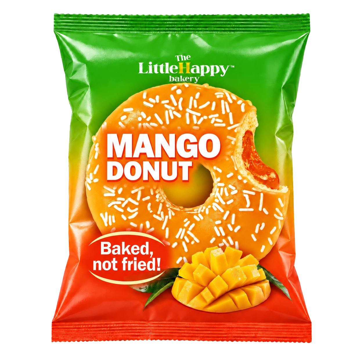 The Little Happy Bakery Mango Donut packshot.